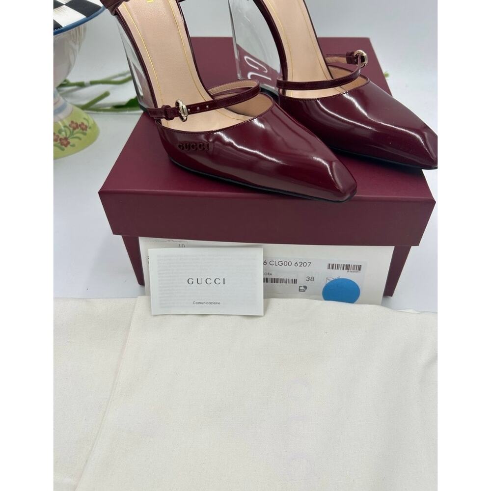 Women's Gucci calf skin Rosso wedge mules size 38 made in Italy - Picture 3 of 14